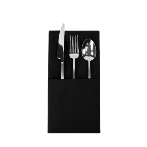 BOKSER Spun Soft Napkin, 100% Polyester, 20x20, Black